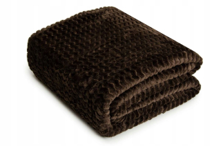 Prikrývka, prehozy na posteľ - 160x200 Prikrývka mikrovlákna extrudovaná kľukatá čokoláda