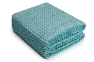 Prikrývka, prehozy na posteľ - Prikrývka 160x200, extrudovaný kľukatý azur