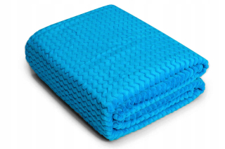 Prikrývka, prehozy na posteľ - Prikrývka 160x200, extrudovaná modrá kľukatá