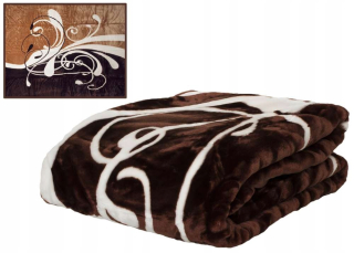 Prikrývka, prehozy na posteľ - 160x210 prikrývka A-337 farebný akryl na béžovej farbe