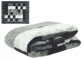 Prikrývka, prehozy na posteľ - Prikrývka 160x210 Farba akrylovej A-518-6 Šedá mriežka