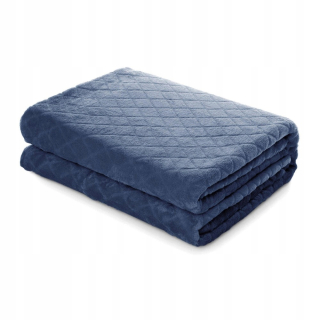 Prikrývka, prehozy na posteľ - Prikrývka 200x220 mikrovlákna tlačená diamanty Navy modré