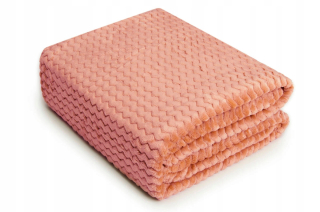 Prikrývka, prehozy na posteľ - Prikrývka 200x220 mikrovlákna extrudovaná kľukatá broskyňa