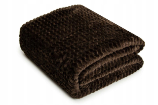 Prikrývka, prehozy na posteľ - Prikrývka 200x220 mikrovlákna extrudovaná kľukatá čokoláda