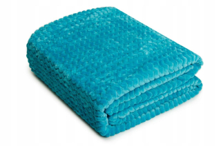 Prikrývka, prehozy na posteľ - Prikrývka 200x220 extrudovaná mikrovlákna tyrkysová kľukatá