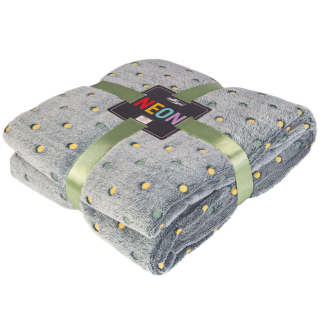 Prikrývka, prehozy na posteľ - Prikrývka 220 x 200 šedá žltá pre chlapca