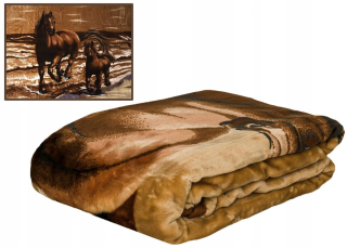 Prikrývka, prehozy na posteľ - Farebná akrylová prikrývka A-730-2 hrubá kockovaná 160x210