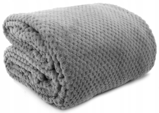 Prikrývka, prehozy na posteľ - Diamantová prikrývka 200x220 Šedá plyšová prikrývka