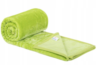 Prikrývka, prehozy na posteľ - Prikrývka elway 160x210 zelená hladká hrubá akrylát 560 g/