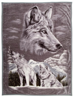 Prikrývka, prehozy na posteľ - Prikrývka Elway Acryl 160x210 Wolves
