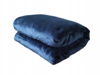 Prikrývka, prehozy na posteľ - Hladká prikrývka posteľná prikrývka 160x200 Navy modrá mikrovlákna