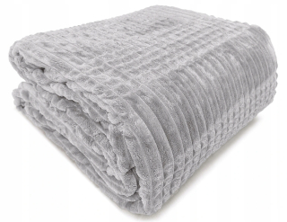 Prikrývka, prehozy na posteľ - 3D mäkká prikrývka pre posteľ, svetlo šedá 200x220