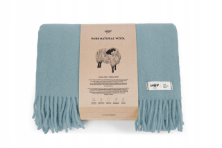 Prikrývka, prehozy na posteľ - Prikrývka yeti hop dizajn s vlnou 145x205 modrá