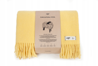 Prikrývka, prehozy na posteľ - Prikrývka yeti hop dizajn s vlnou 145x205 žltá
