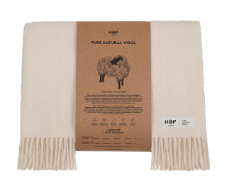 Prikrývka, prehozy na posteľ - Prikrývka yeti hop dizajn s vlnou 155x205 krém EÚ