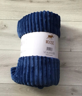 Prikrývka, prehozy na posteľ - Mikrovláknové prikrývky stlačené pásy 220x200 modrá