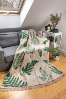 Prikrývka, prehozy na posteľ - Akrylic bavlnená prikrývka 150x200 béžová zelená