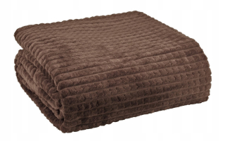 Prikrývka, prehozy na posteľ - Veľká prikrývka 200x220 mäkká hnedá