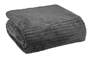 Prikrývka, prehozy na posteľ - Veľká prikrývka 200x220 Soft Listed Graphit