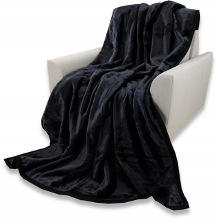 Prikrývka, prehozy na posteľ - Jeden -Color prikrývka Smooth Elway - čierna 160x210