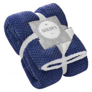 Prikrývka, prehozy na posteľ - Čierna prikrývka 150x200 Navy modré jahňacie mäso