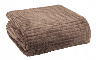 Prikrývka, prehozy na posteľ - Čierna prikrývka 200x220 Stlačené mikrovlákno Caffee