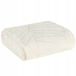 Prikrývka, prehozy na posteľ - Prikrývka mikrofiber 150x200 luna 2 biele zlato
