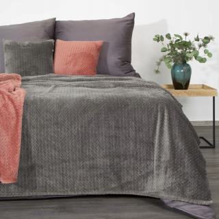 Prikrývka, prehozy na posteľ - Prikrývka mikrofiber 170x210 Cindy 3 Graphit