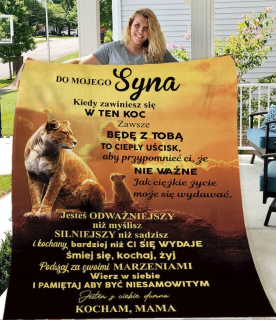 Prikrývka, prehozy na posteľ - Prikrývka od matky pre syna - milujúci dotyk