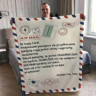 Prikrývka, prehozy na posteľ - Otcaova prikrývka pre dcéru - milostný list