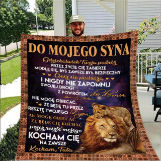 Prikrývka, prehozy na posteľ - Otcovu prikrývku pre jeho syna - Lionovo srdce