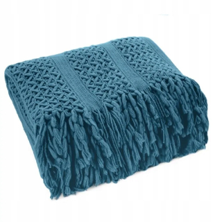 Prikrývka, prehozy na posteľ - Prikrývka Blake 130x170 Navy Blue Eurofirany