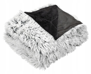 Prikrývka, prehozy na posteľ - Prikrývka polárna posteľná bedspread kožušina šedá lotos jysk