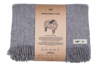 Prikrývka, prehozy na posteľ - Vlnená prikrývka Yeti Hop Design 145x205 Šedá EÚ