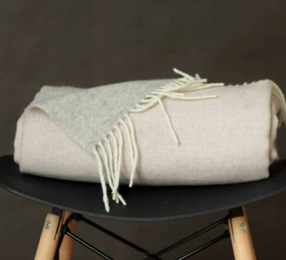 Prikrývka, prehozy na posteľ - Merino merino vlnená prikrývka ružová