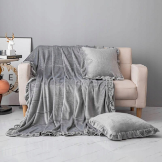 Prikrývka, prehozy na posteľ - Šedá prikrývka 150x200 plyšové mikrovlákno