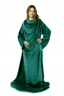 Prikrývka, prehozy na posteľ - Prikrývka s rukávmi 150x180 Eurofirans Green Tony