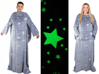 Prikrývka, prehozy na posteľ - Prikrývka s rukávmi fleece ohrieva mikina neónové župan