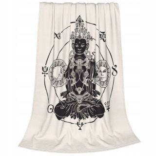 Prikrývka, prehozy na posteľ - Prikrývky Buddha Slnko a mesiac retro prikrývky Amulet Taja
