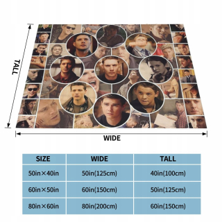 Prikrývka, prehozy na posteľ - Prikrývky Jensen Ackles Collage Fleece.