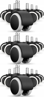 Stoličky kolesá nový štýl 11 mm gumy 5pcs x3