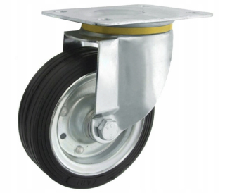 Kolieska na nábytok - Dusené koleso 125 mm kovový / gumový kruh