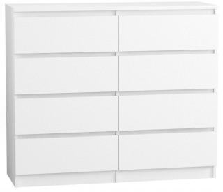 Komoda do obývačky - Kúzačka 120 cm 8 zásuviek biele