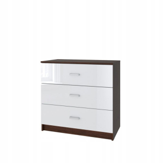 Zásuvky 3S Basic 80x77x40cm Wenge/White Gloss
