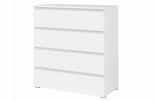 Komoda do detskej izby - Hrudník zásuviek 4S C4 H.97x92x41 Široký kokosový biely rohož