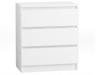 Komoda do obývačky - Kufrík 60 cm 3 biele zásuvky