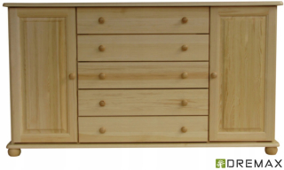 Komoda - Komoda 82 z pevného borovicového dreva 165x42x92