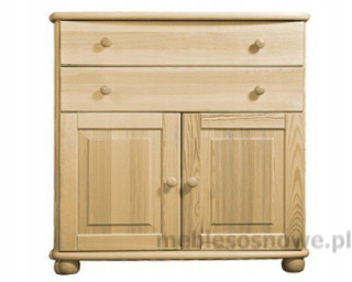 Komoda do detskej izby - Kurička na hrudi 85x92x42 2 zásuvky 2 dvere w09 borovica