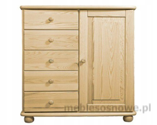 Komoda do detskej izby - Zásuvky 85x92x42 5 zásuviek 1 borovica W07