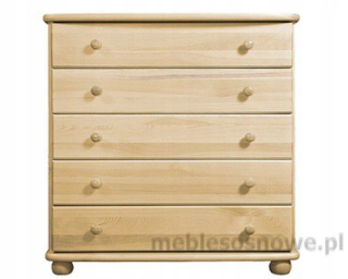 Komoda do detskej izby - Zásuvky na hrudi 85x92x42 5 zásuviek, drevená borovica W05